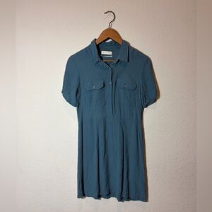 Urban Outfitters Navy Button-Up Babydoll Top/Dress